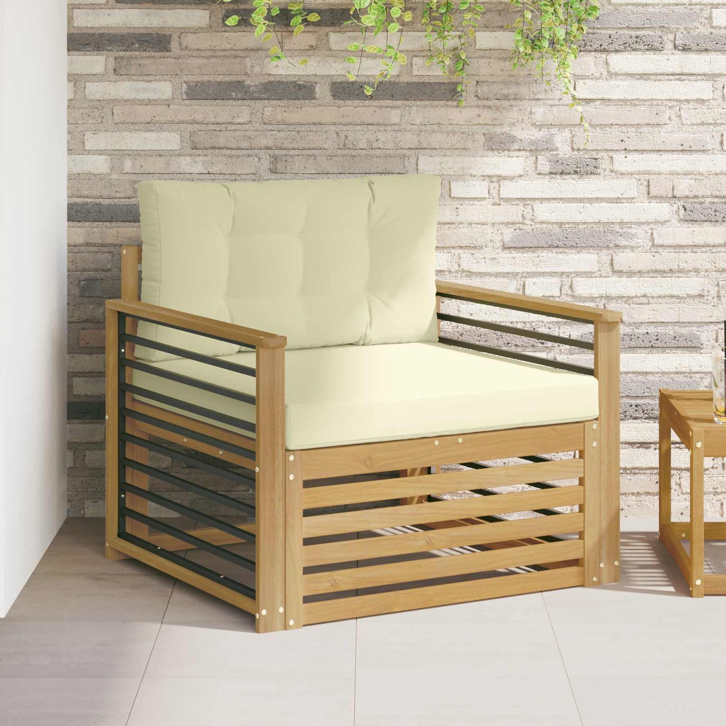 Outdoor-Sofa Polyester Weiß Weiß Und Creme