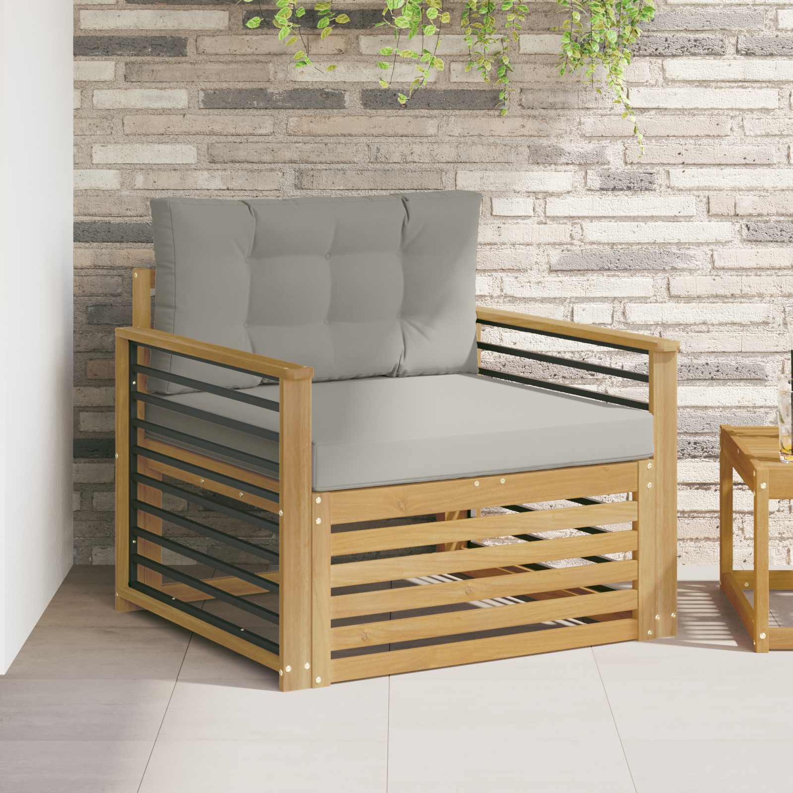 Outdoor-Sofa Polyester Weiß Weiß Und Hellgrau