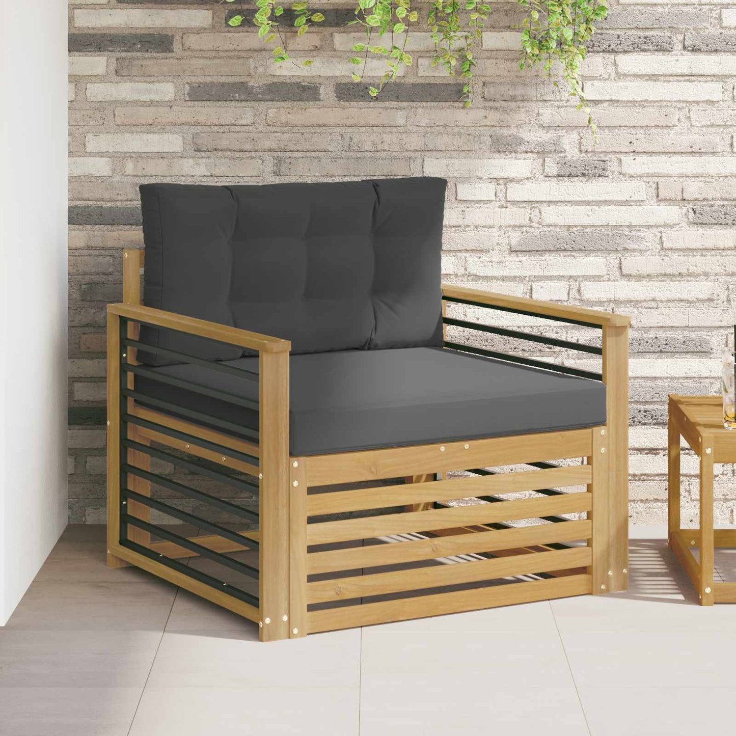 Outdoor-Sofa Polyester Weiß Weiß Und Anthrazit