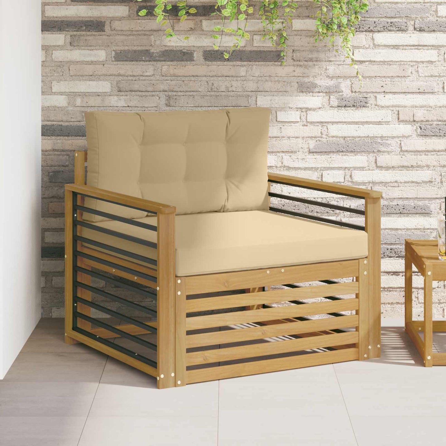 Outdoor-Sofa Polyester Weiß Weiß Und Beige