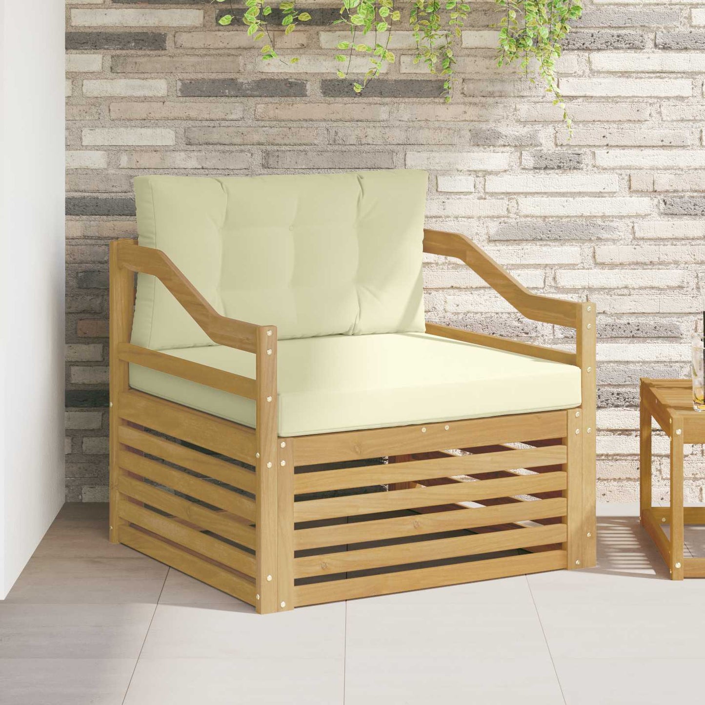 Outdoor-Sofa Polyester Weiß Weiß Und Creme