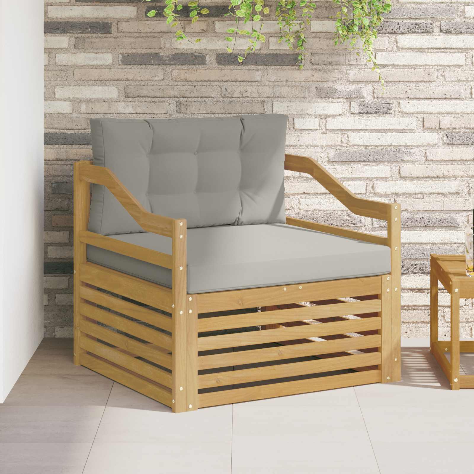 Outdoor-Sofa Polyester Weiß Weiß Und Hellgrau