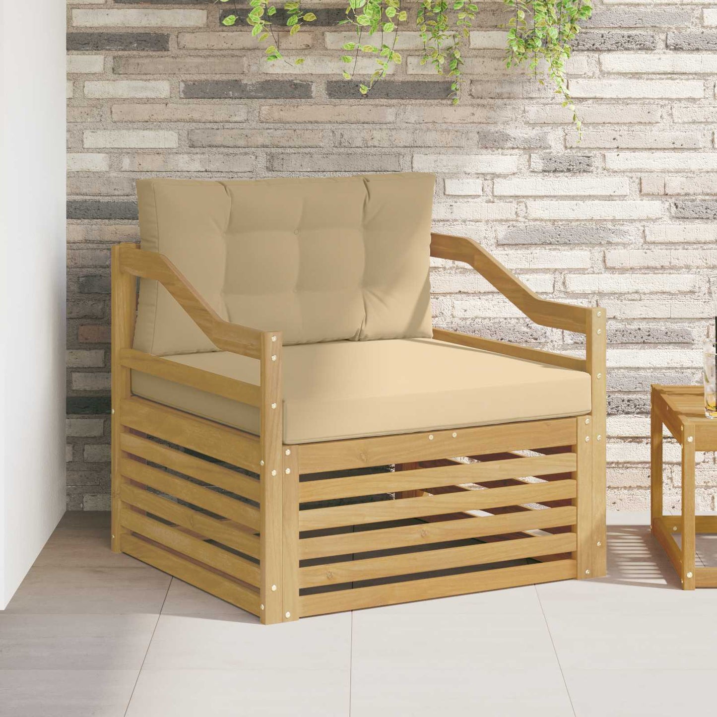 Outdoor-Sofa Polyester Weiß Weiß Und Beige