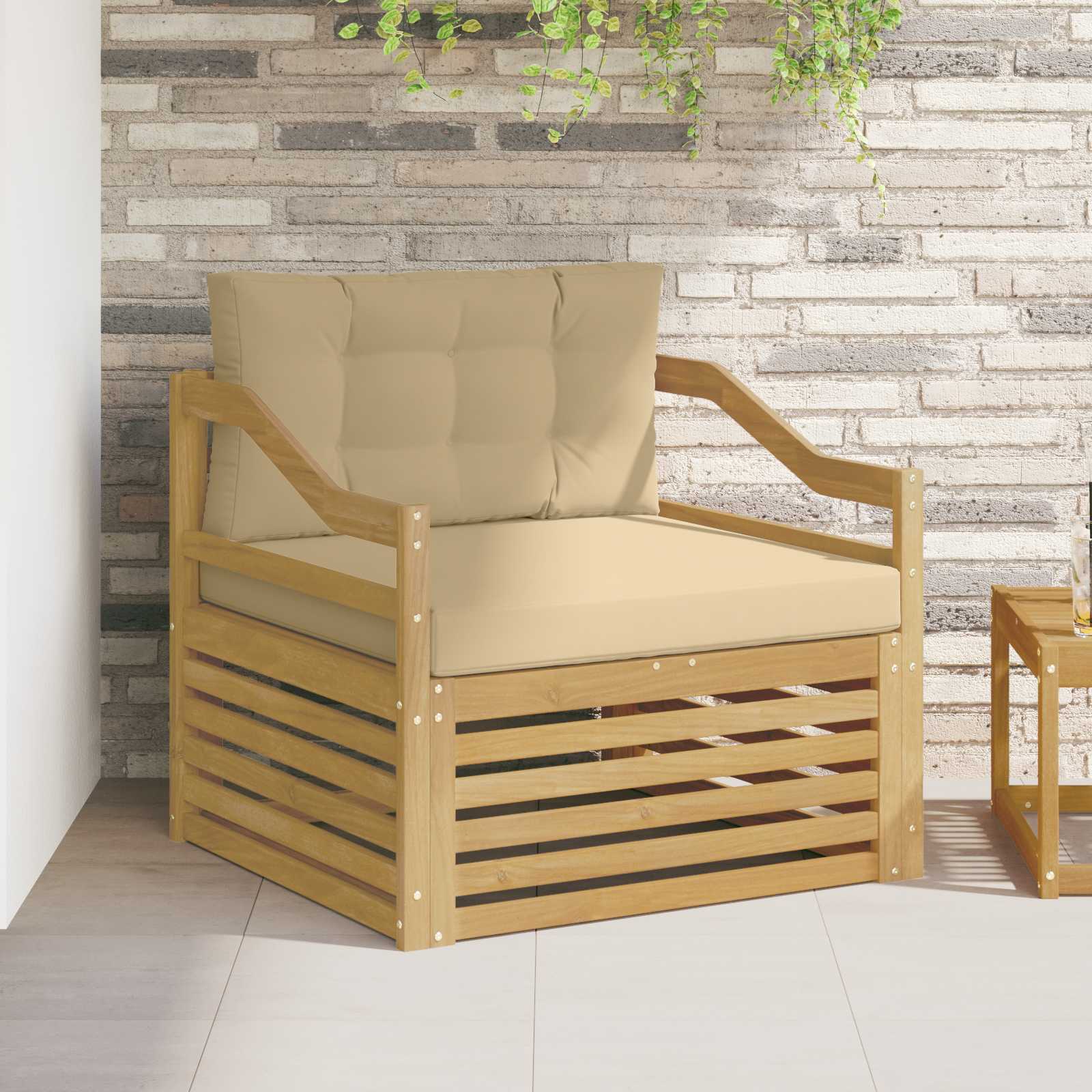 Outdoor-Sofa Polyester Weiß Weiß Und Beige