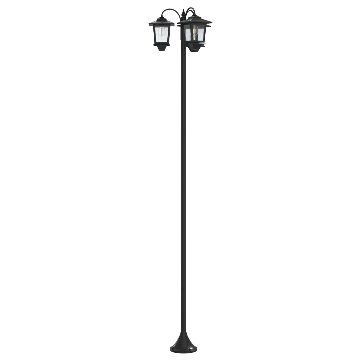 3-Kopf Laternenpfahl Schwarz 16 X 16 X 187 Cm Aluminium Und Abs