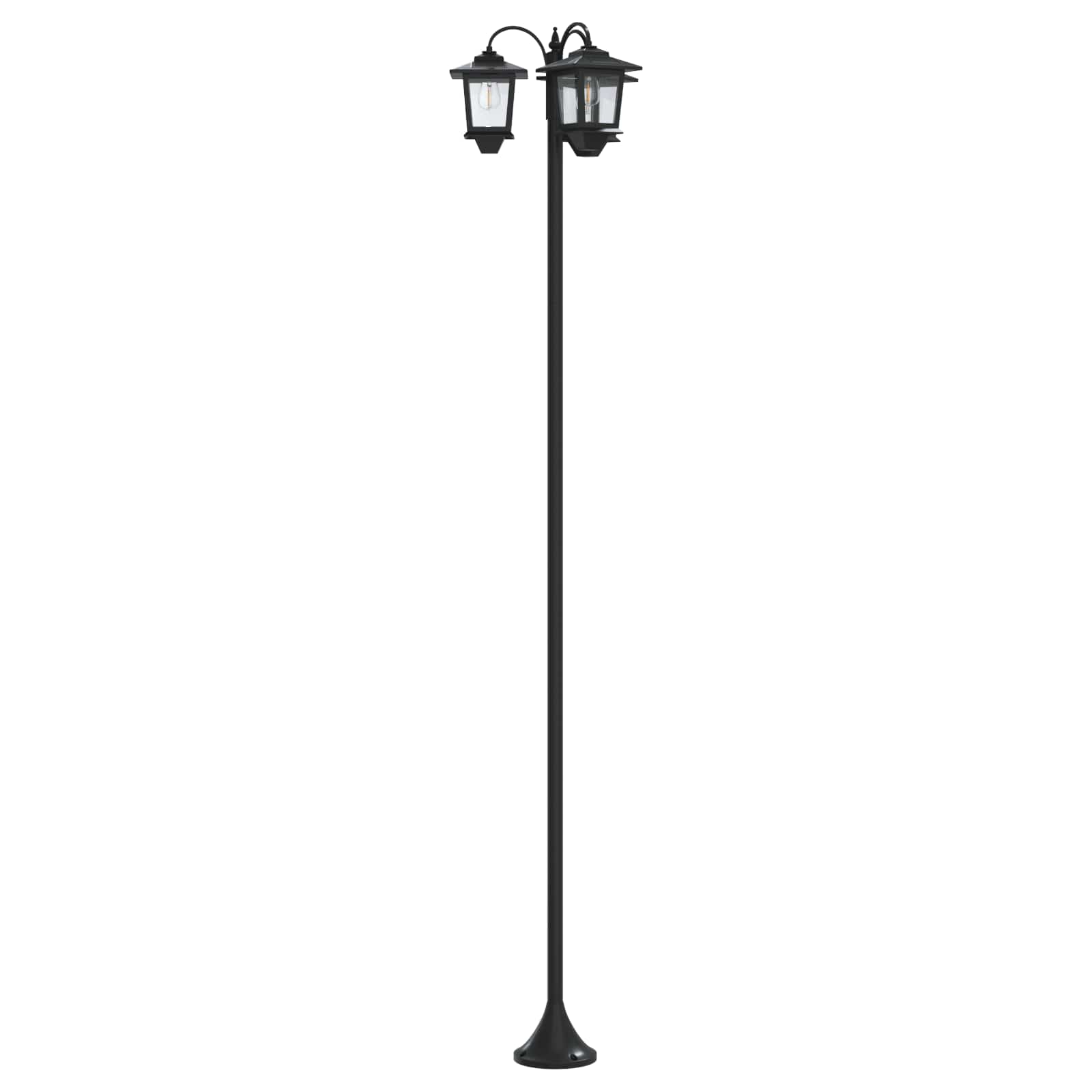 3-Kopf Laternenpfahl Schwarz 16 X 16 X 187 Cm Aluminium Und Abs