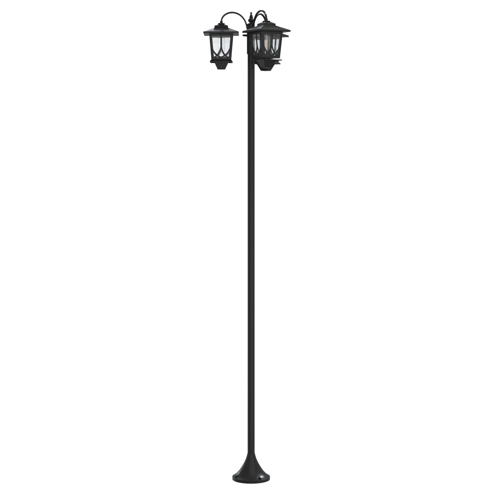 3-Kopf Laternenpfahl Schwarz 16 X 16 X 187 Cm Aluminium Und Abs