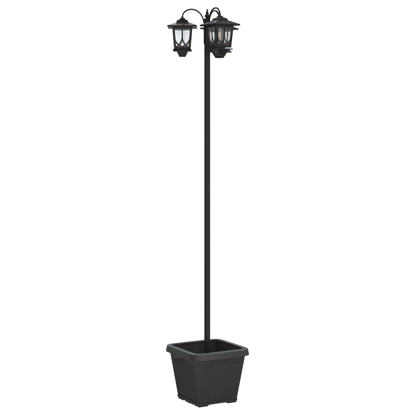 3-Kopf Laternenpfahl Schwarz 32 X 32 X 188 Cm Aluminium Und Abs
