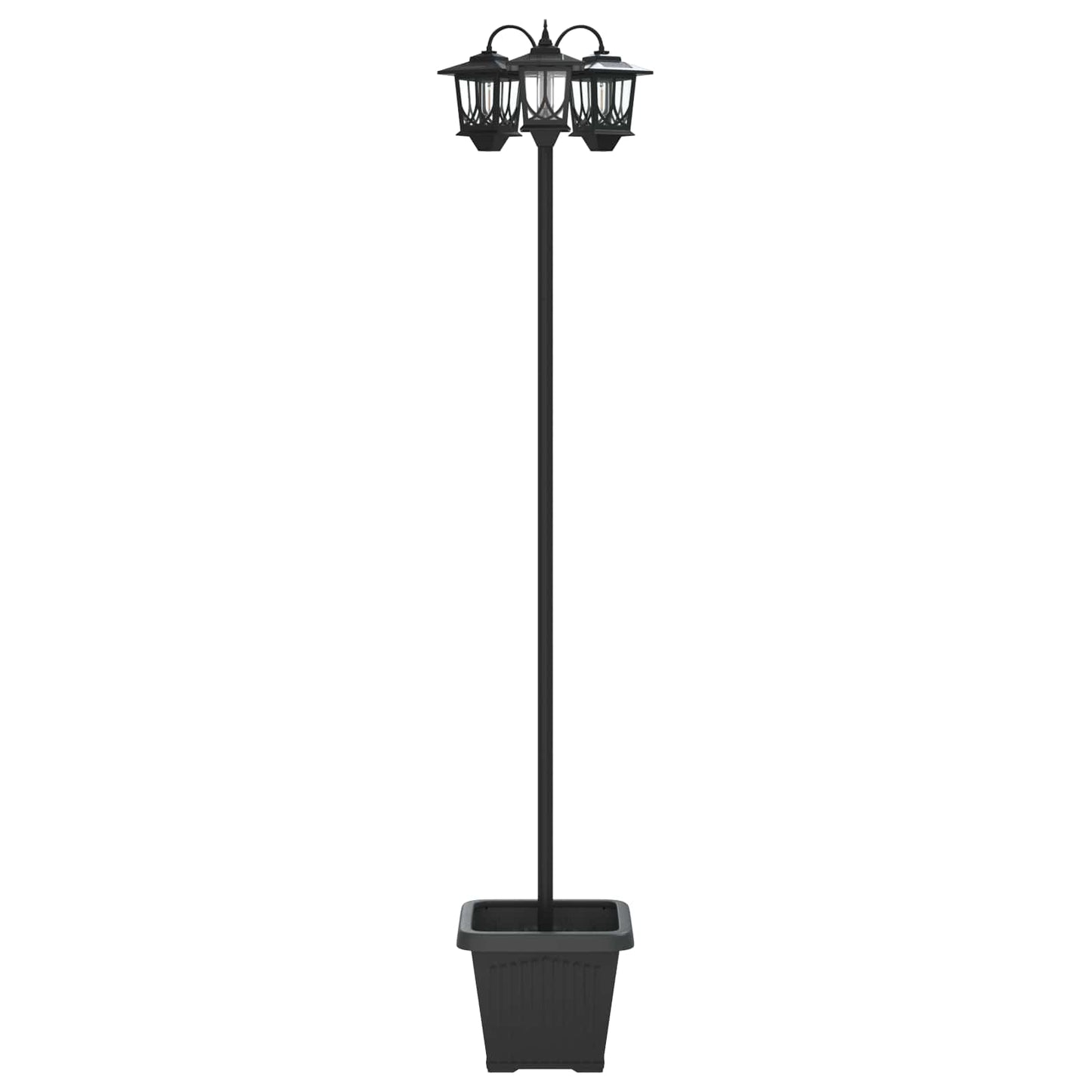 3-Kopf Laternenpfahl Schwarz 32 X 32 X 188 Cm Aluminium Und Abs
