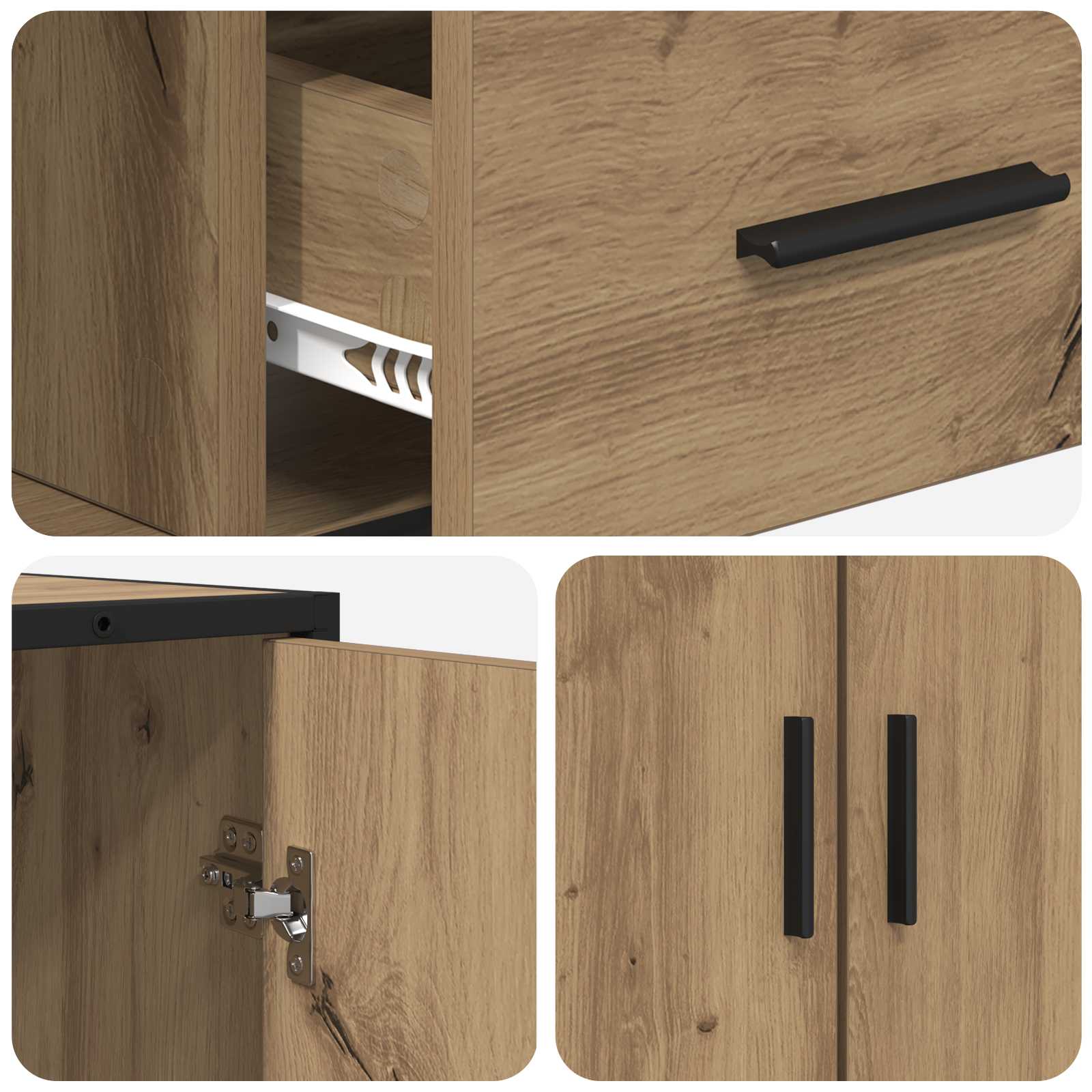 Sideboard 92 X 35 X 76 Cm Holzwerkstoff