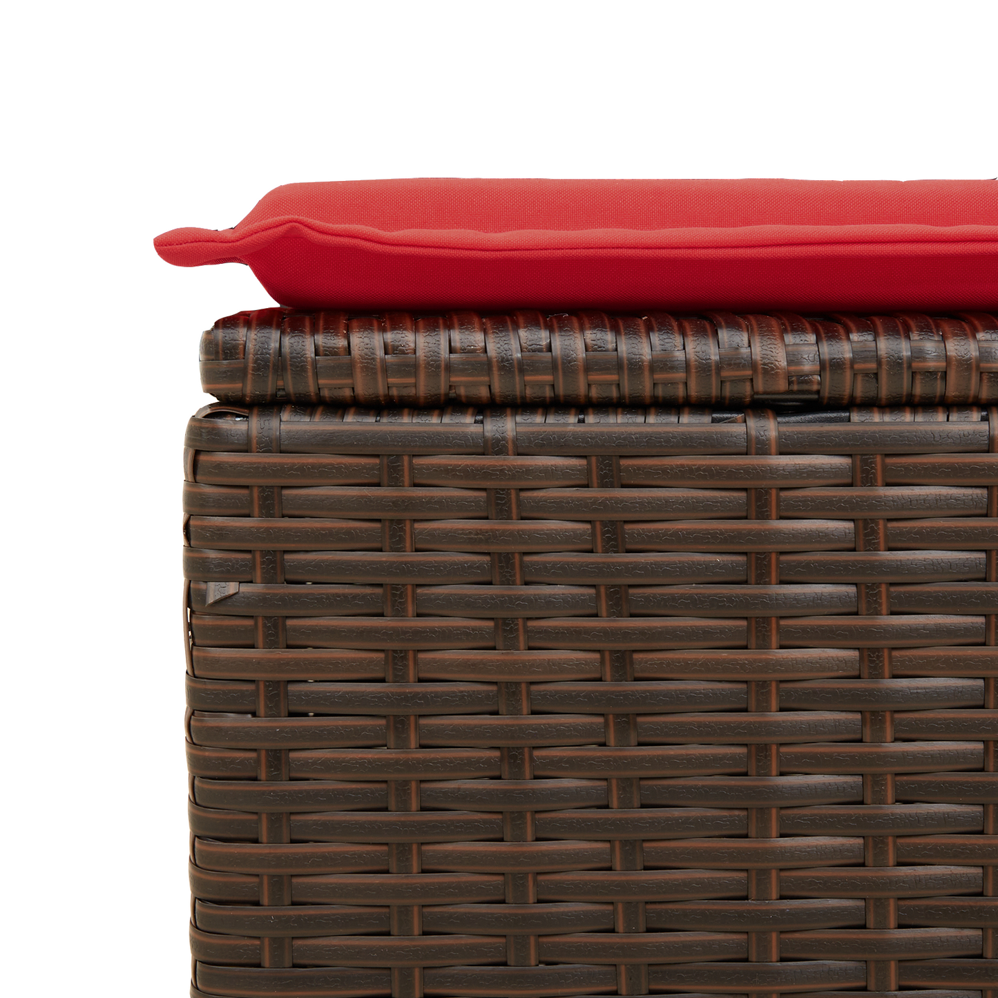 Gartenhocker Mit Kissen 55X55X37 Cm Poly Rattan Braun