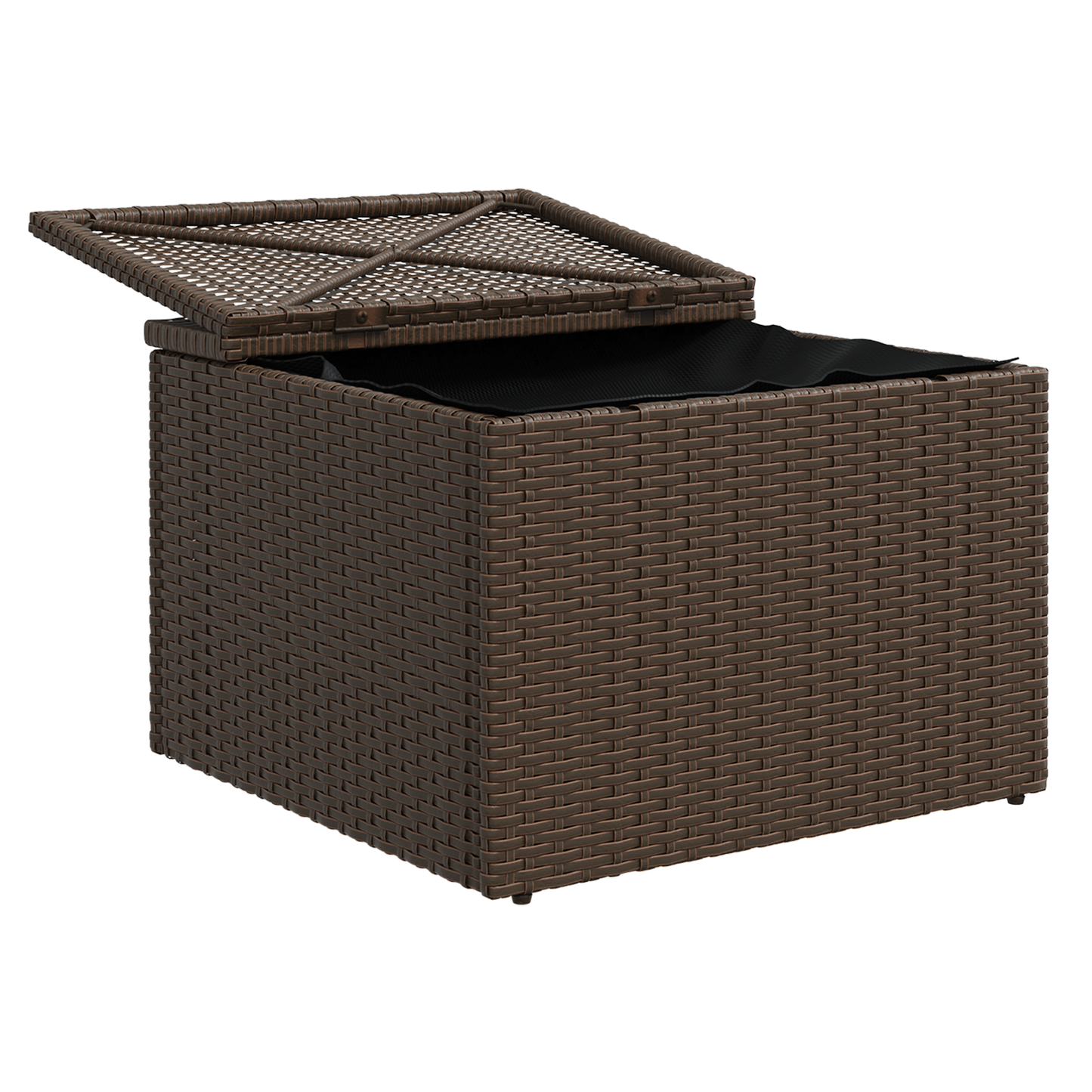 Gartenhocker Mit Kissen 55X55X37 Cm Poly Rattan Braun