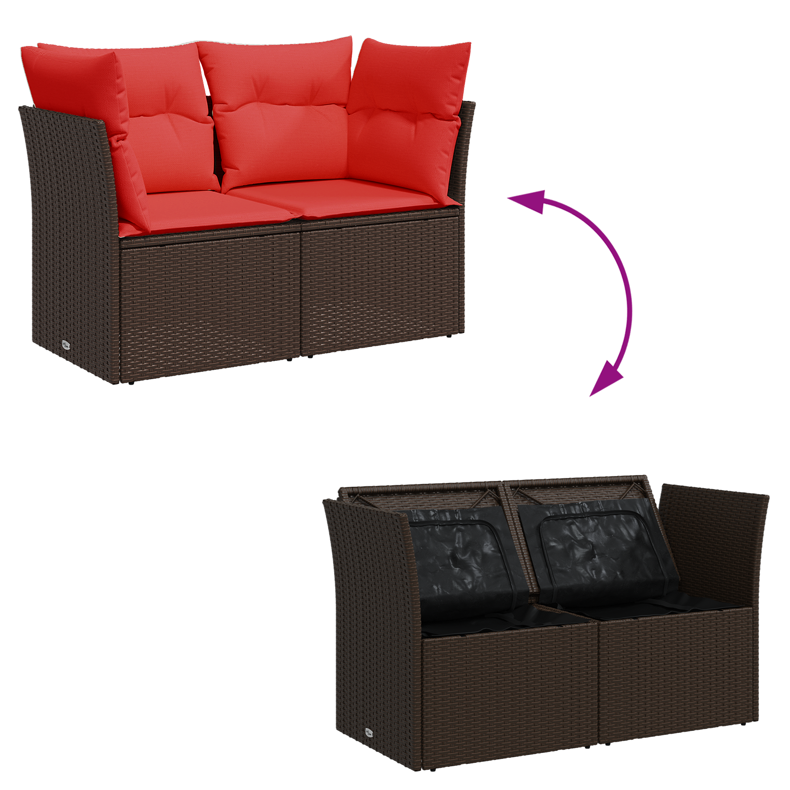 Gartensofa Mit Kissen Poly Rattan