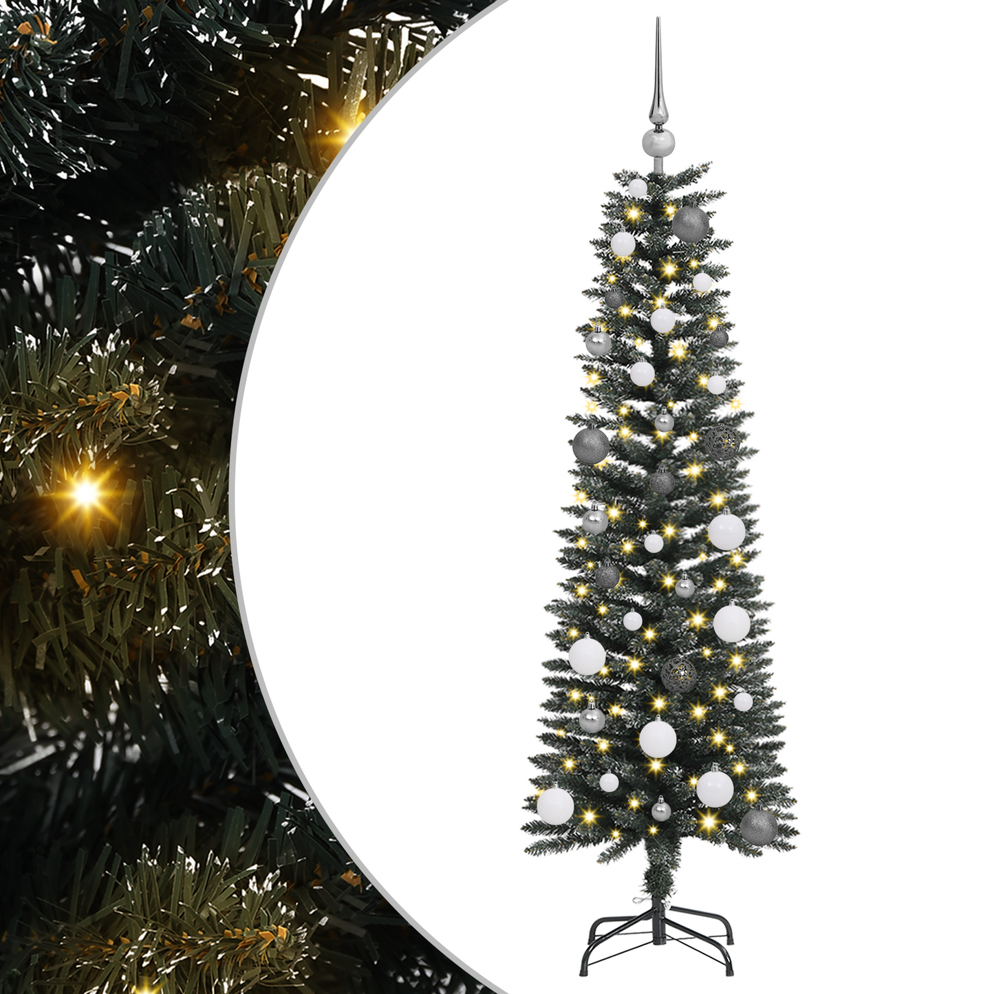 Künstlicher Weihnachtsbaum Mit Ständer Schlank Grün Pvc Grün