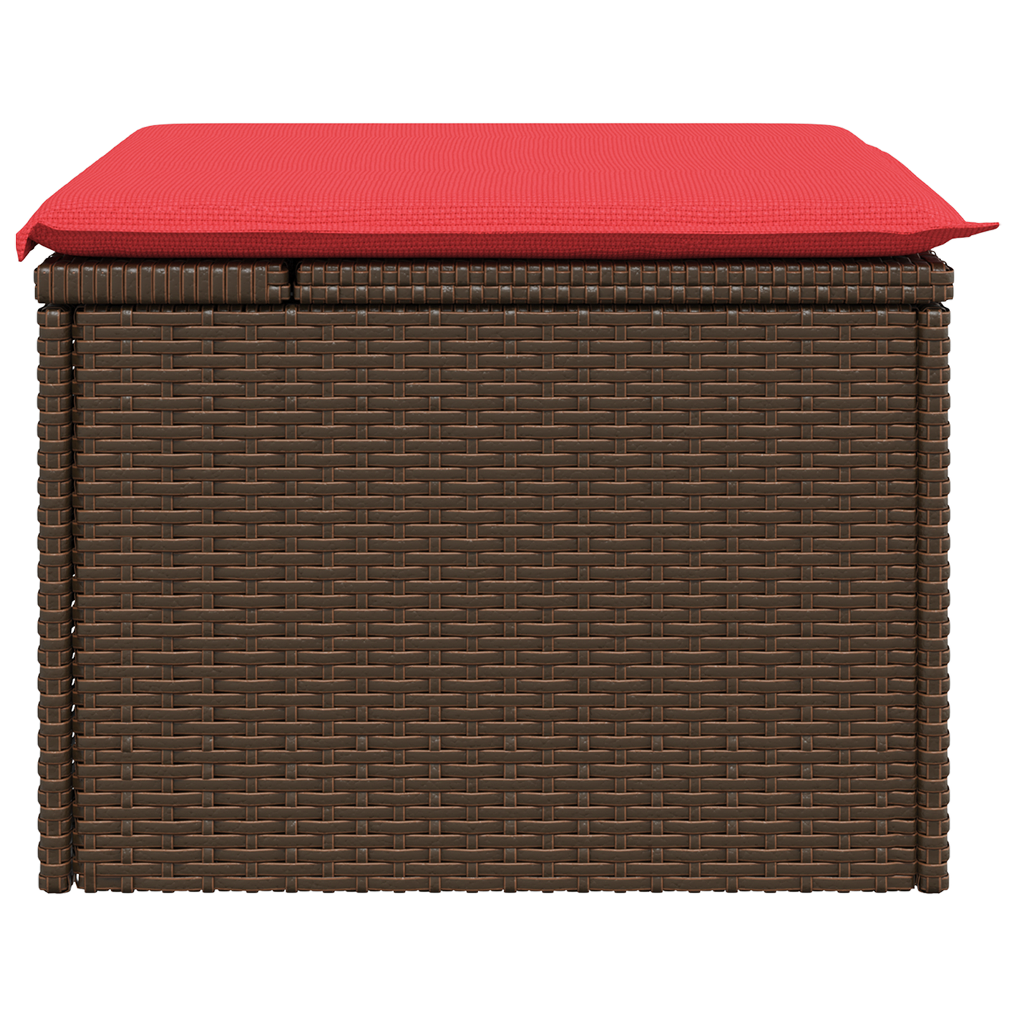 Gartenhocker Mit Kissen 55X55X37 Cm Poly Rattan Braun