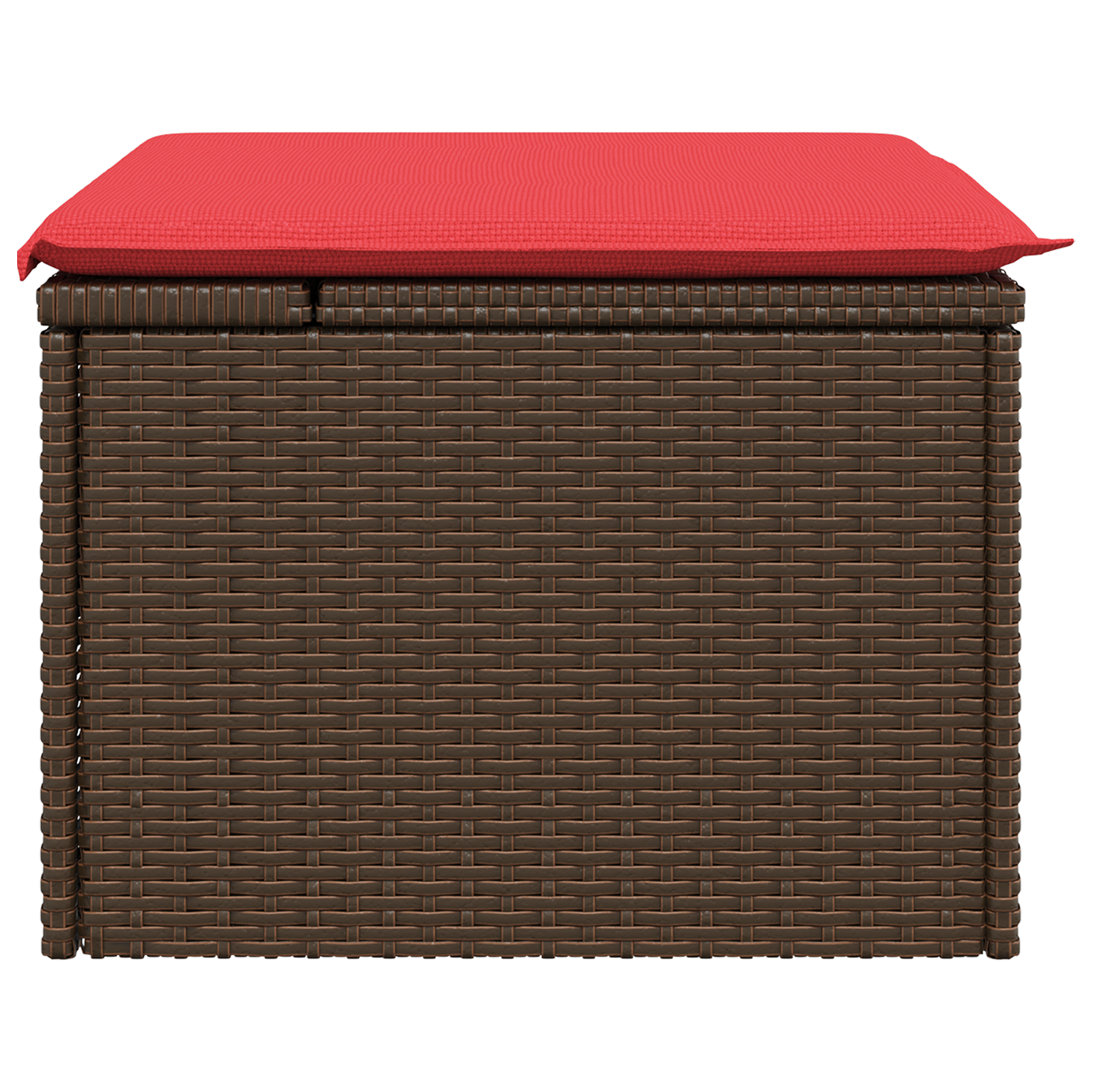 Gartenhocker Mit Kissen 55X55X37 Cm Poly Rattan Braun